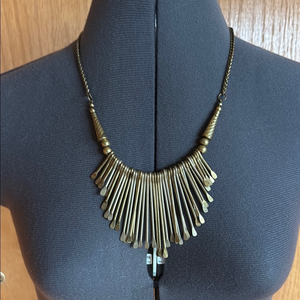 Vintage Brass Statement Necklace